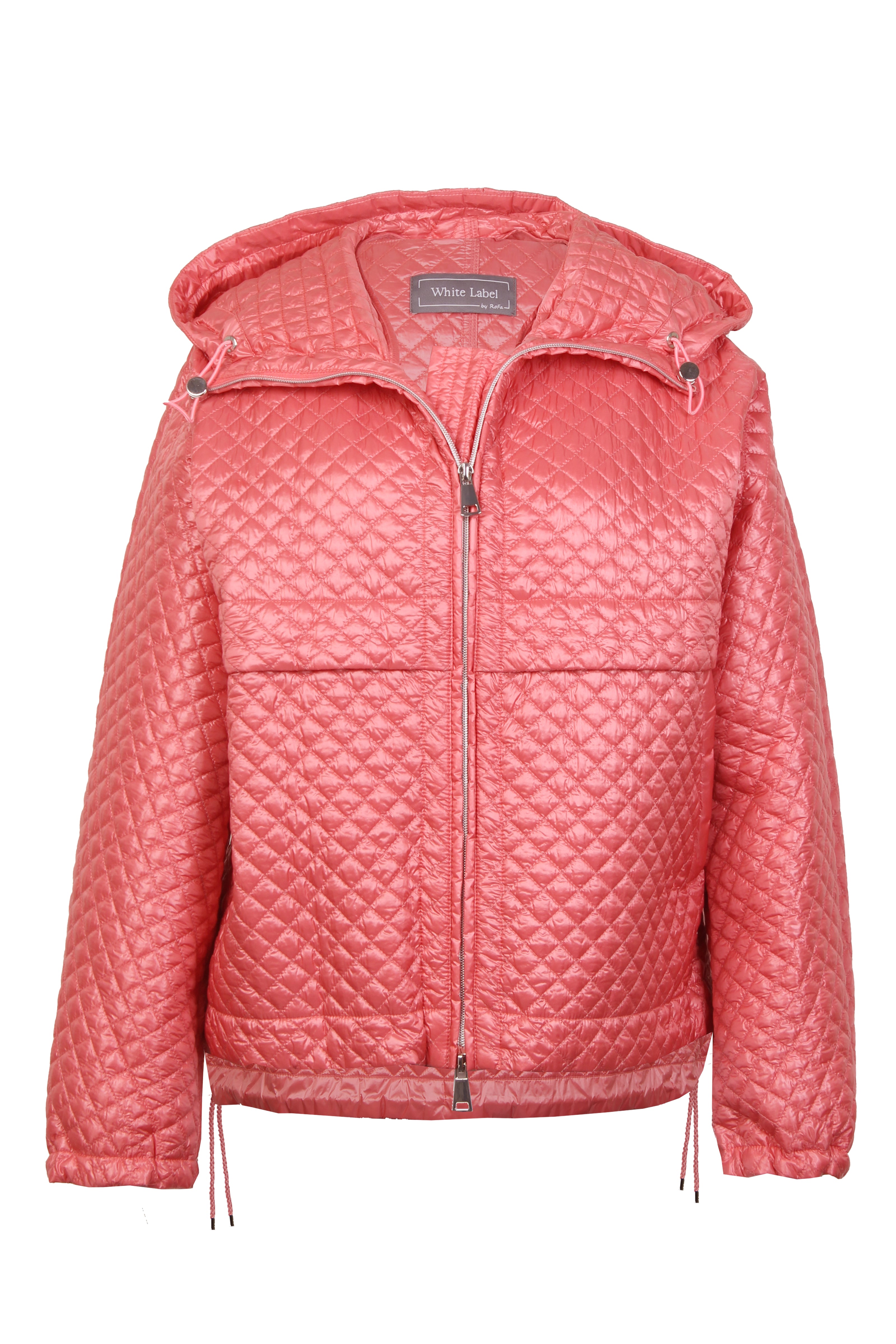Mannequin-Aufnahme der candy-farbenen Oversize-Jacke für Damen mit Sandwich-Steppung – Vorderansicht
