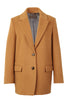 Mannequin-Aufnahme des braunen Outdoor-Blazers für Damen mit klassischen Elementen – Vorderansicht