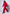 Roter Slim-Fit-Hosenanzug für Damen, bestehend aus Blazer, Weste und Marlenehose.