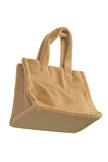Webpelz-Shopper in der Farbe Braun mit Innentasche, Reißverschluss und zwei Henkeln zum Tragen.